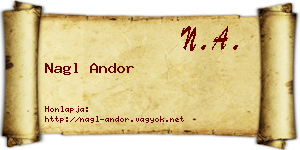 Nagl Andor névjegykártya